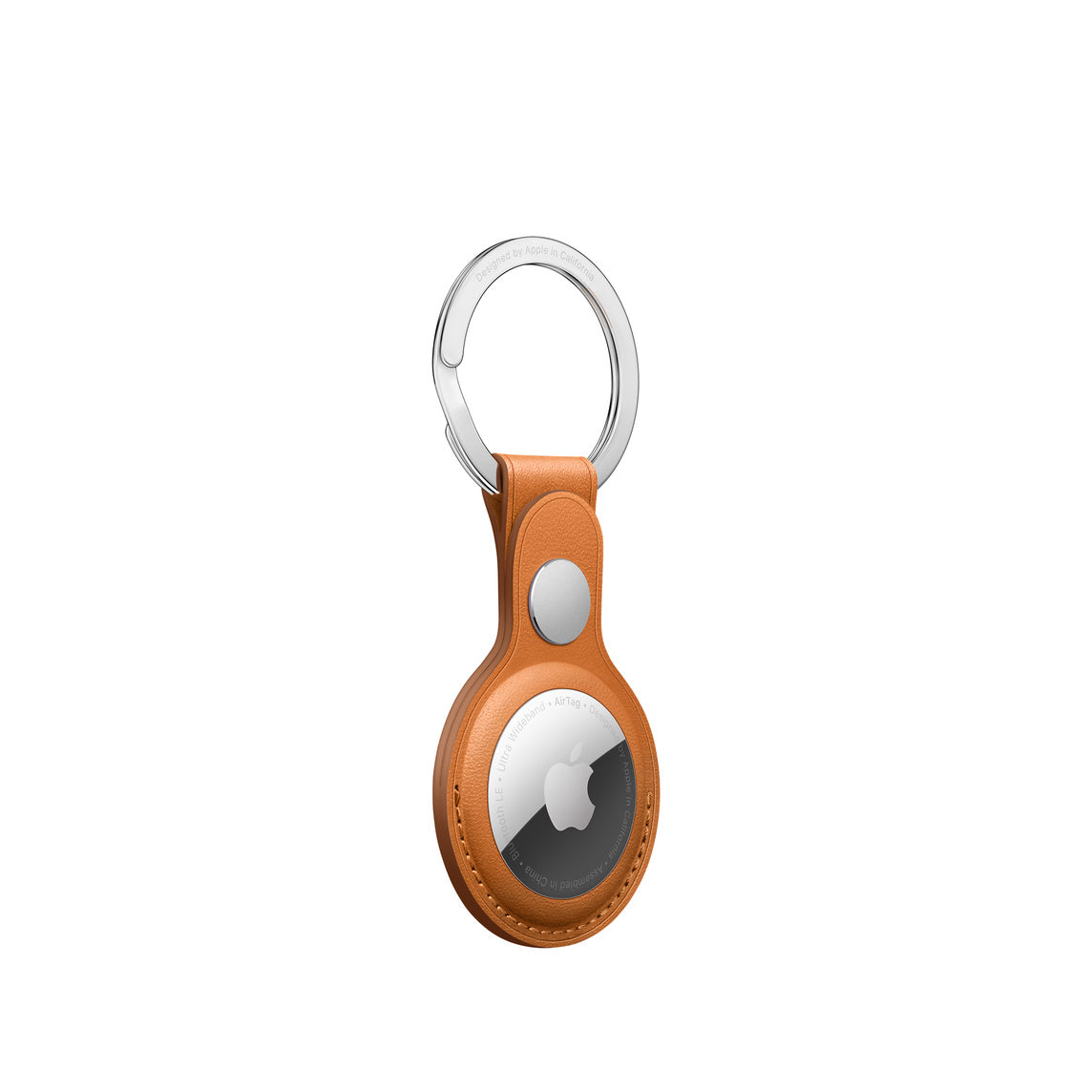 AirTag Leather Key Ring - Golden Brown