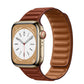 Gold Stainless Steel Case with Leather Link - Umber