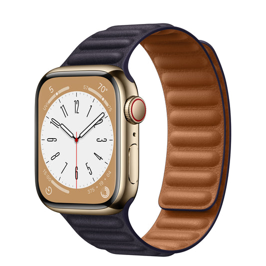 Gold Stainless Steel Case with Leather Link - Ink