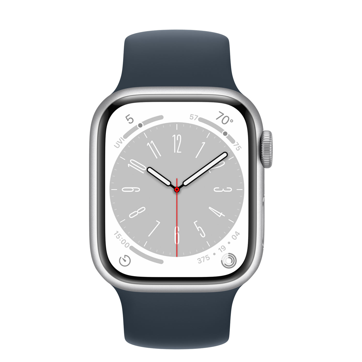 Silver Aluminum Case with Solo Loop - Storm Blue