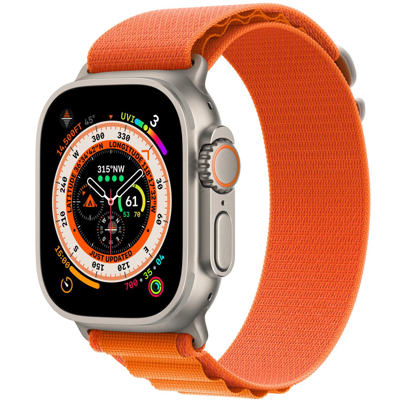 Titanium Case with Orange Alpine Loop