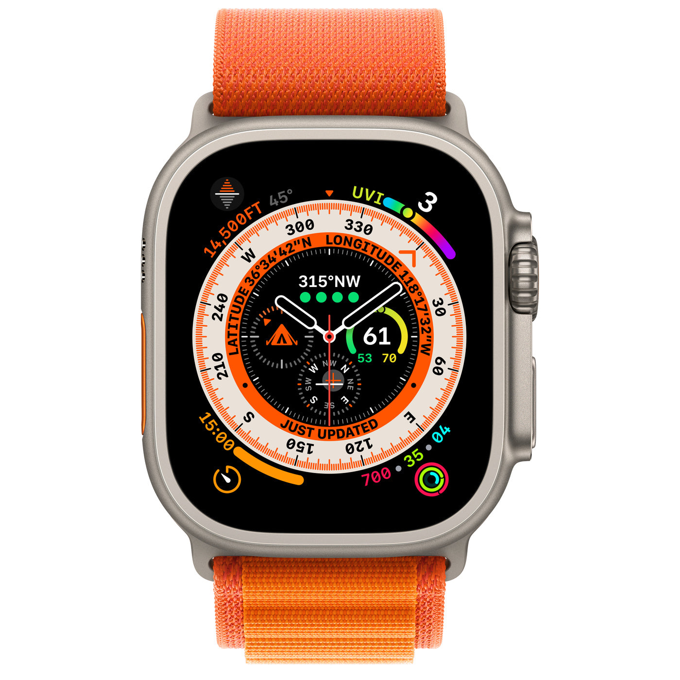 Titanium Case with Orange Alpine Loop