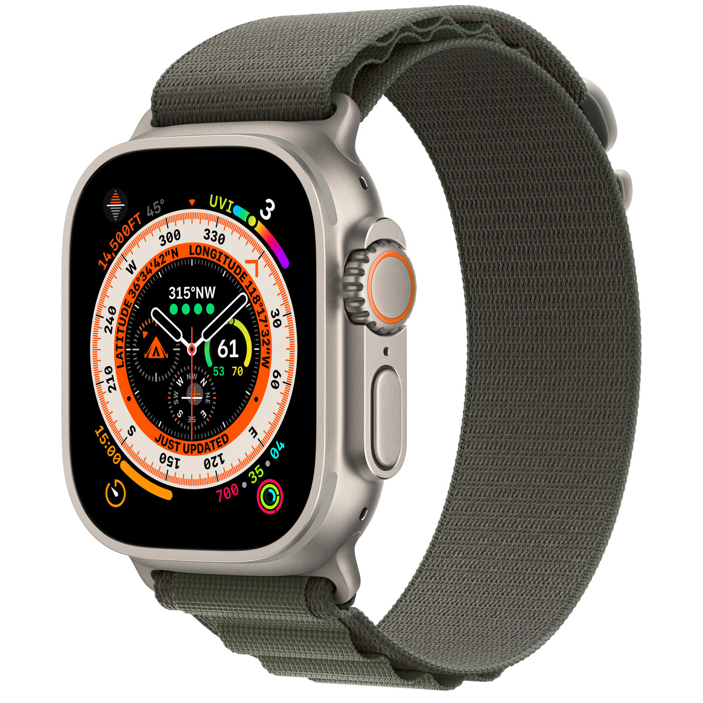 Titanium Case with Green Alpine Loop