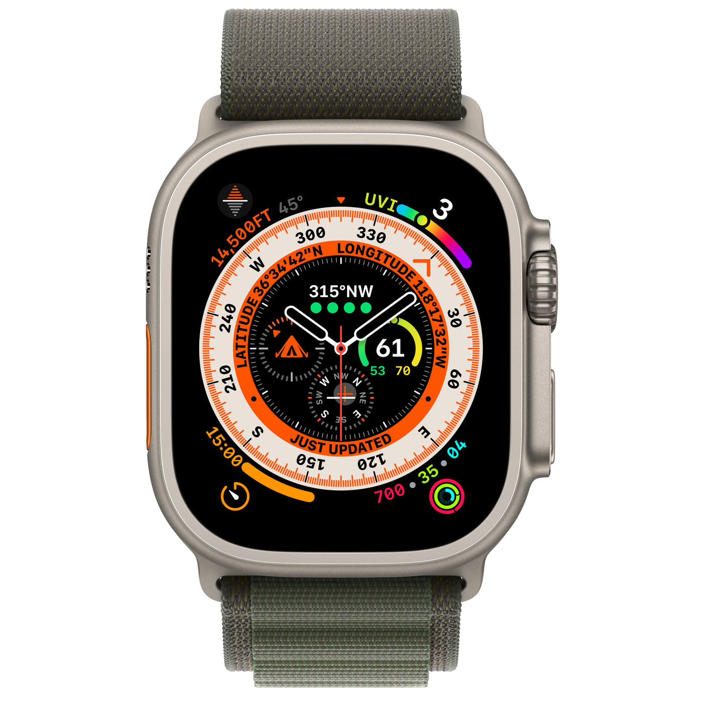 Titanium Case with Green Alpine Loop