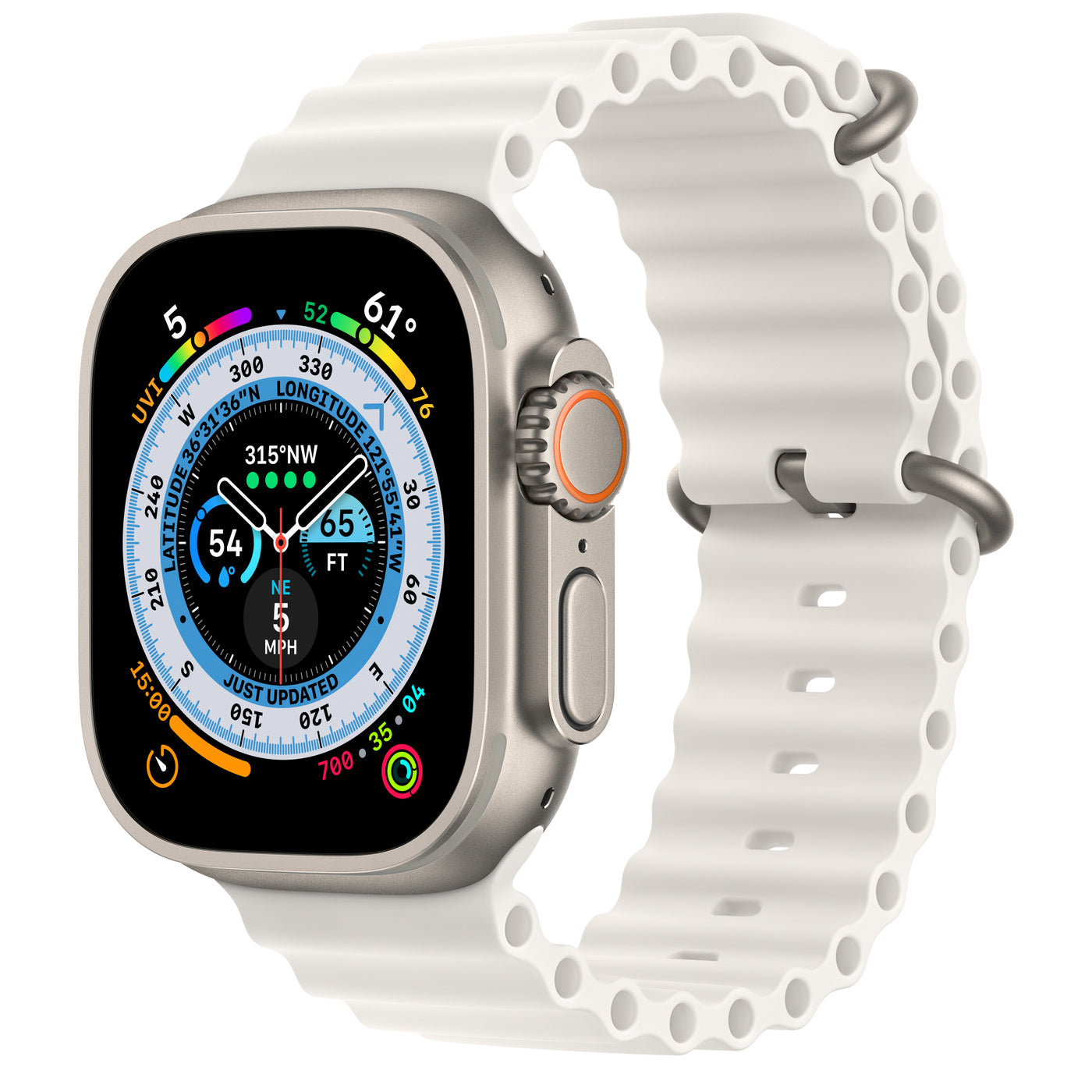 Titanium Case with White Ocean Band