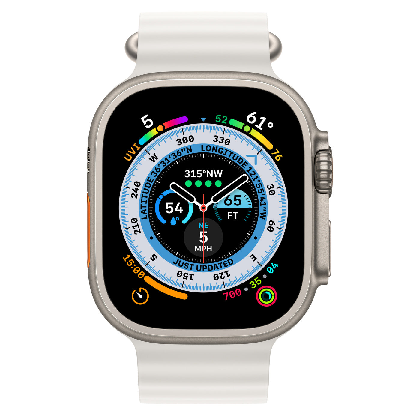 Titanium Case with White Ocean Band