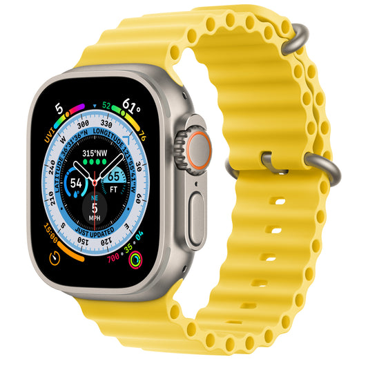 Titanium Case with Yellow Ocean Band