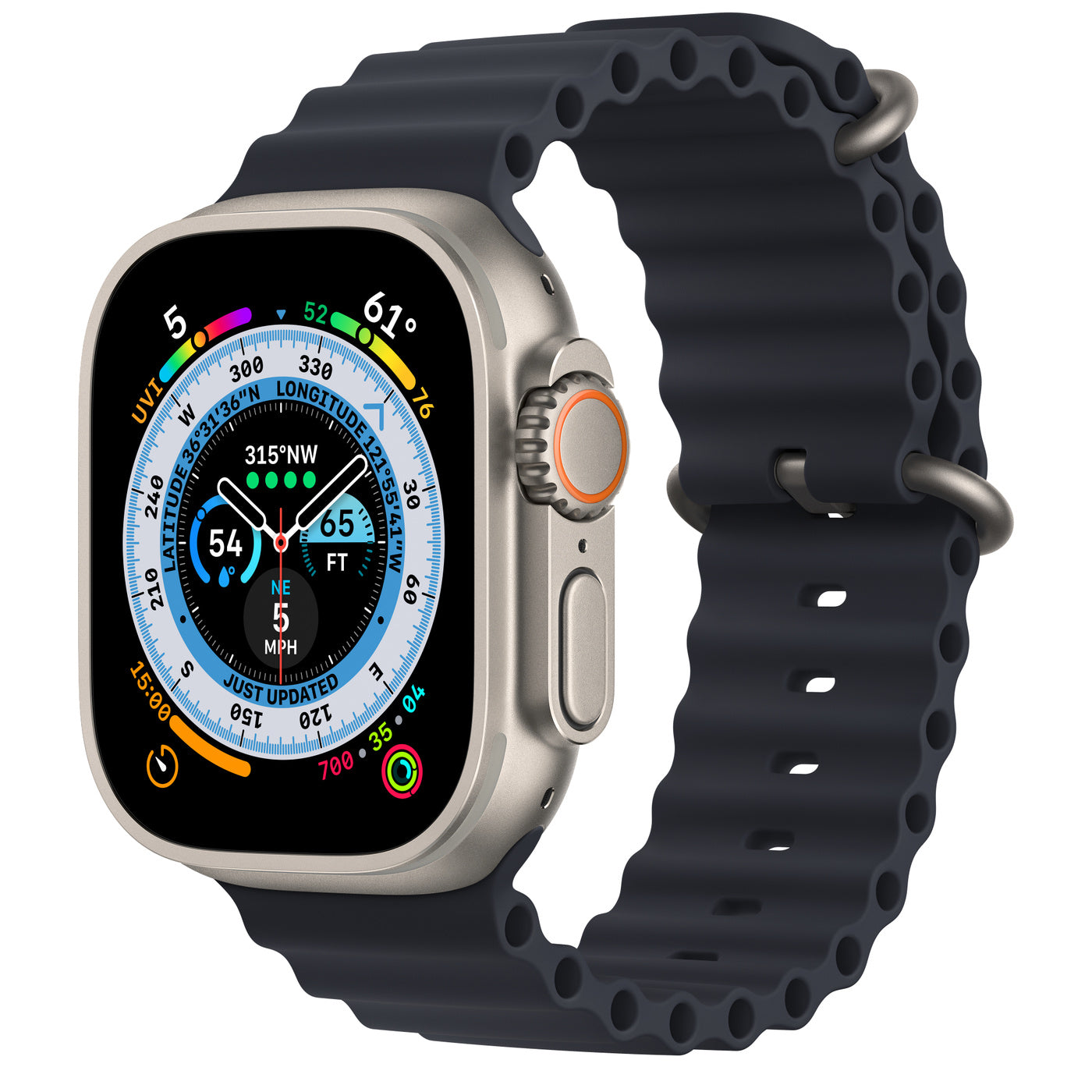 Titanium Case with Midnight Ocean Band