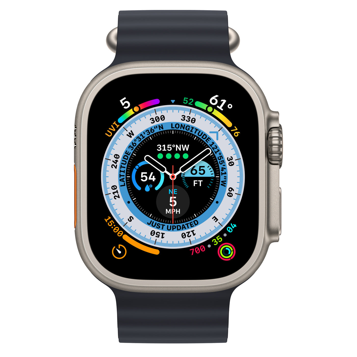 Titanium Case with Midnight Ocean Band