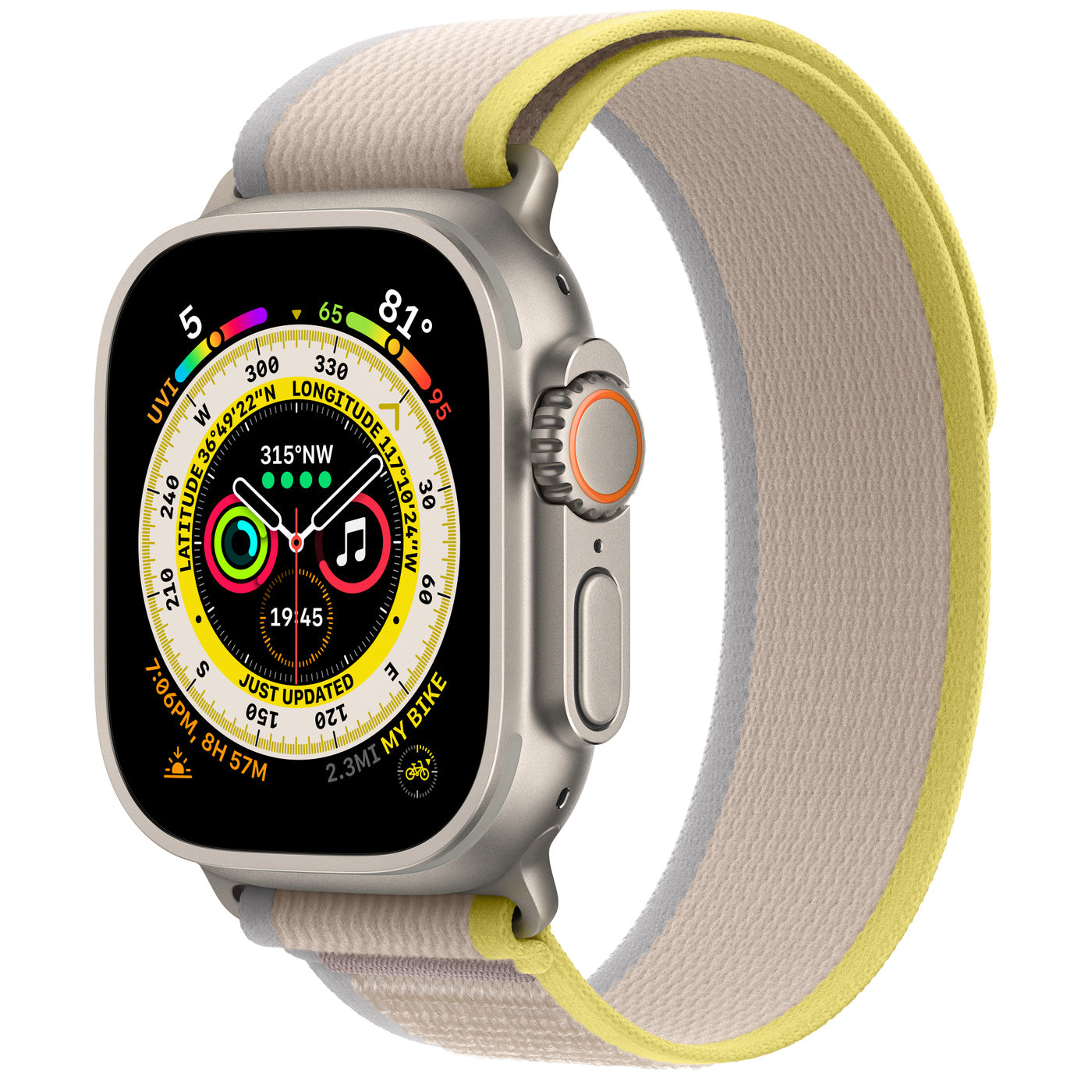 Titanium Case with Yellow/Beige Trail Loop