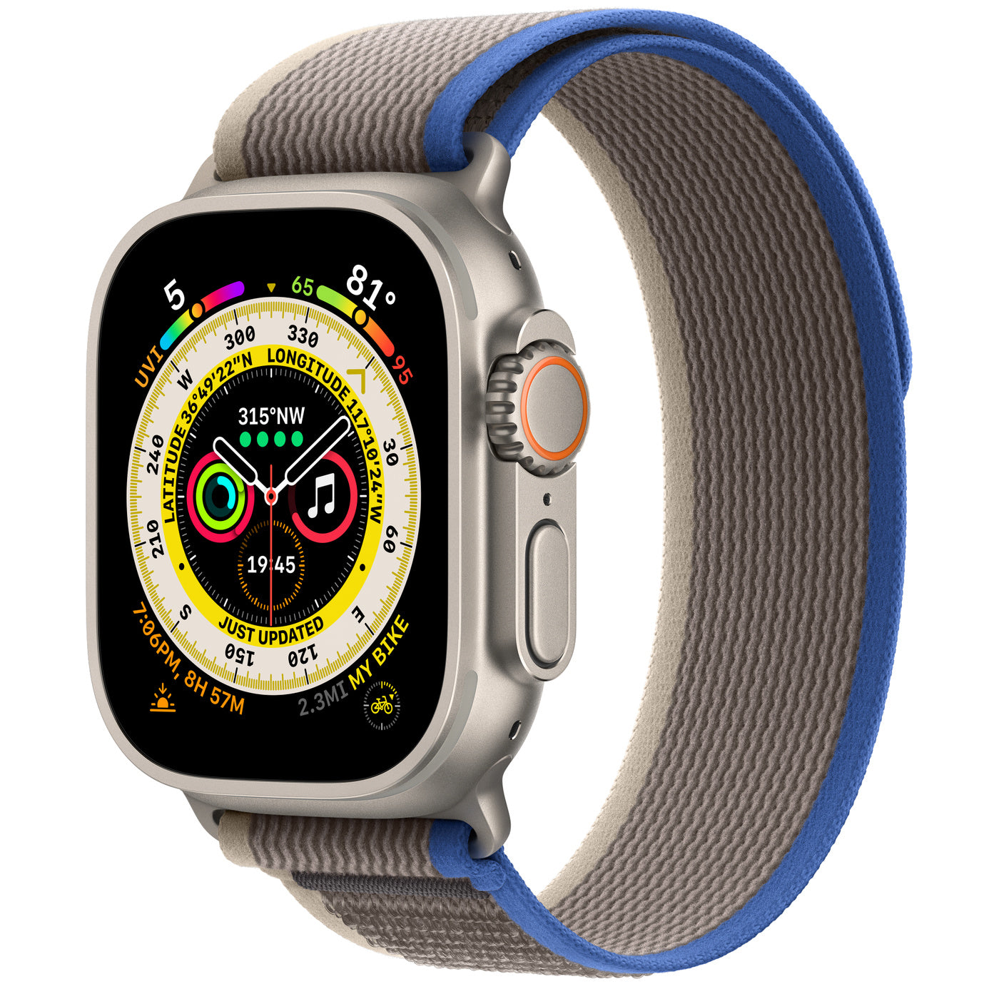 Titanium Case with Blue/Grey Trail Loop